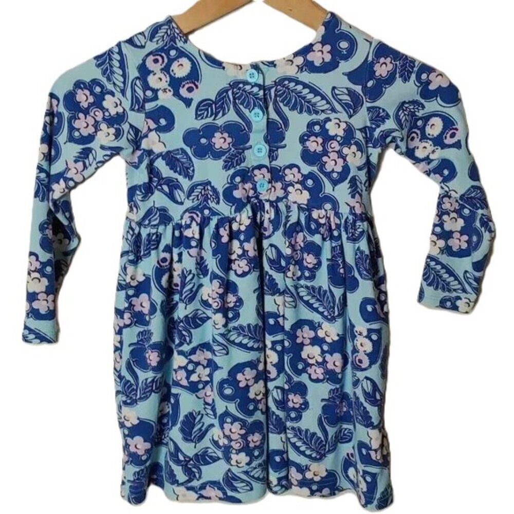Hanna Andersson Henley Dress Leaf Floral 110 Size 5 Boho Print Button